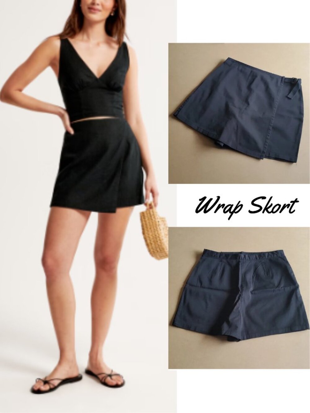 Cotton Twill Skort - Size 16   Vintage 90s
